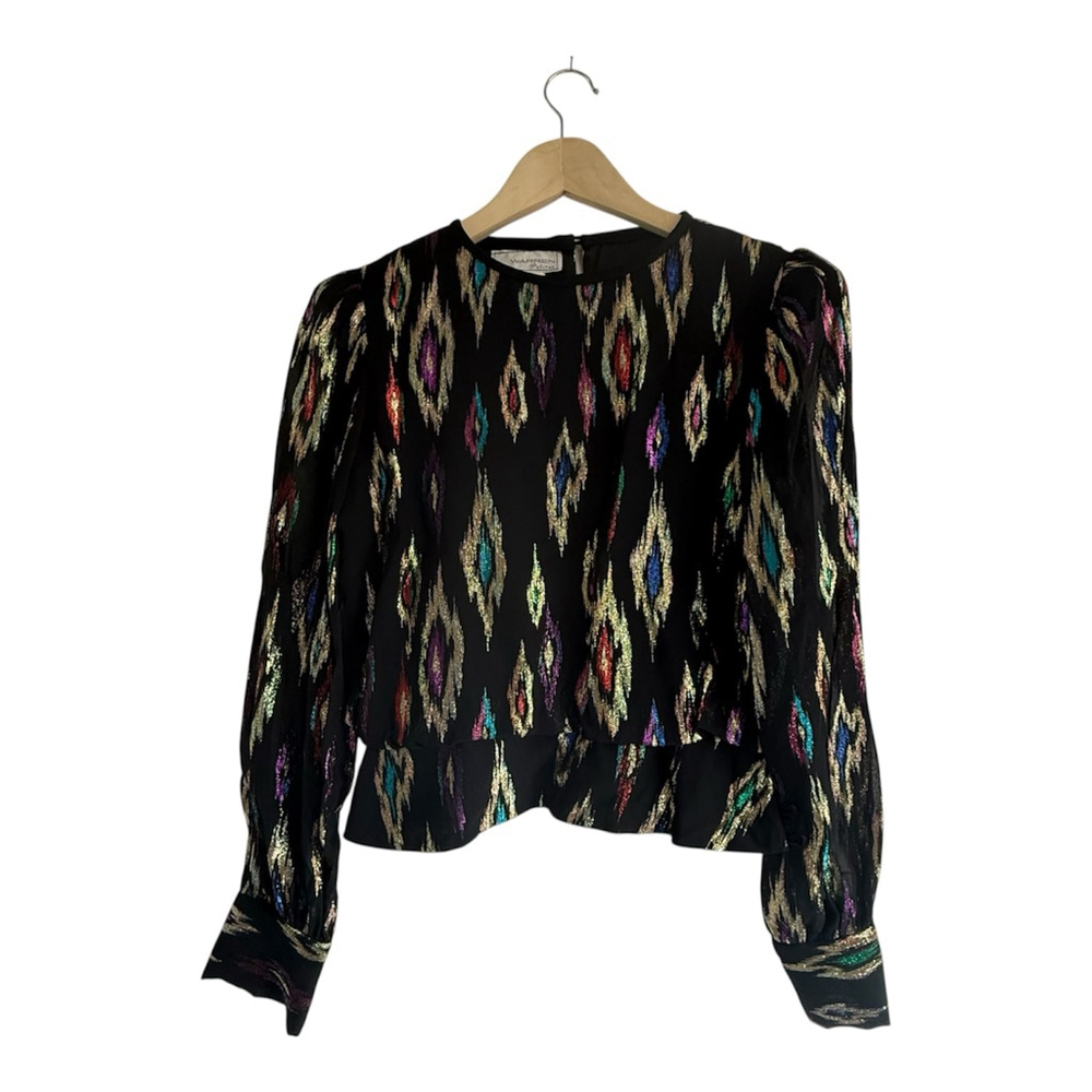 Vintage Glitter Blouse | Sparkly Party Top | Size Small Petite - Picture 2 of 11